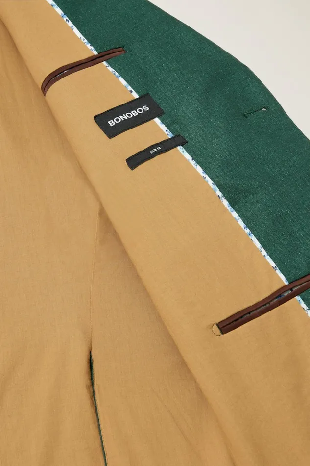 Men Bonobos Suits Jetsetter Italian Linen Suit Mineral Green
