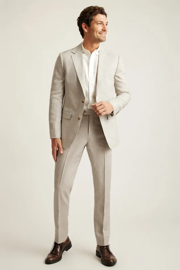 Men Bonobos Suits Jetsetter Italian Linen Suit Stone Beige