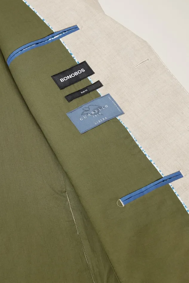 Men Bonobos Suits Jetsetter Italian Linen Suit Stone Beige