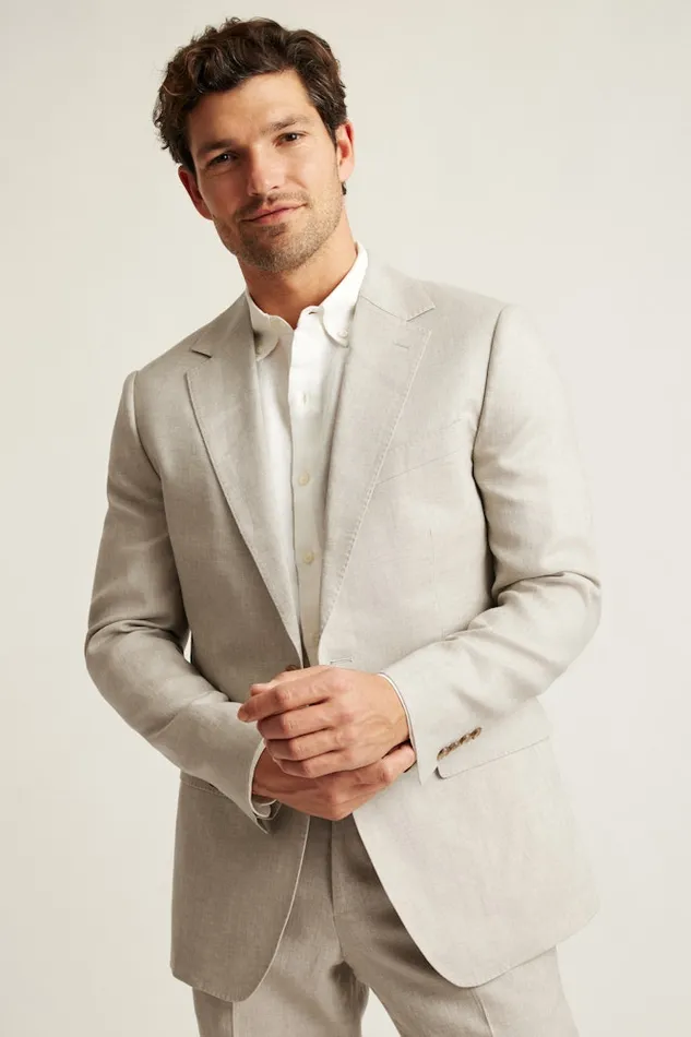 Men Bonobos Suits Jetsetter Italian Linen Suit Stone Beige
