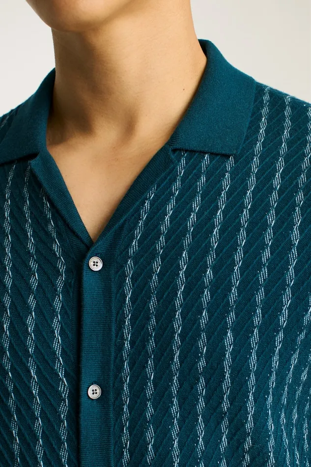 Men Bonobos Sweater Polos Hudson Cabana Sweater Polo Teal Cotton Cashmere Stripe Men Bonobos Sweater Polos Hudson Cabana Sweater Polo Teal Cotton Cashmere Stripe