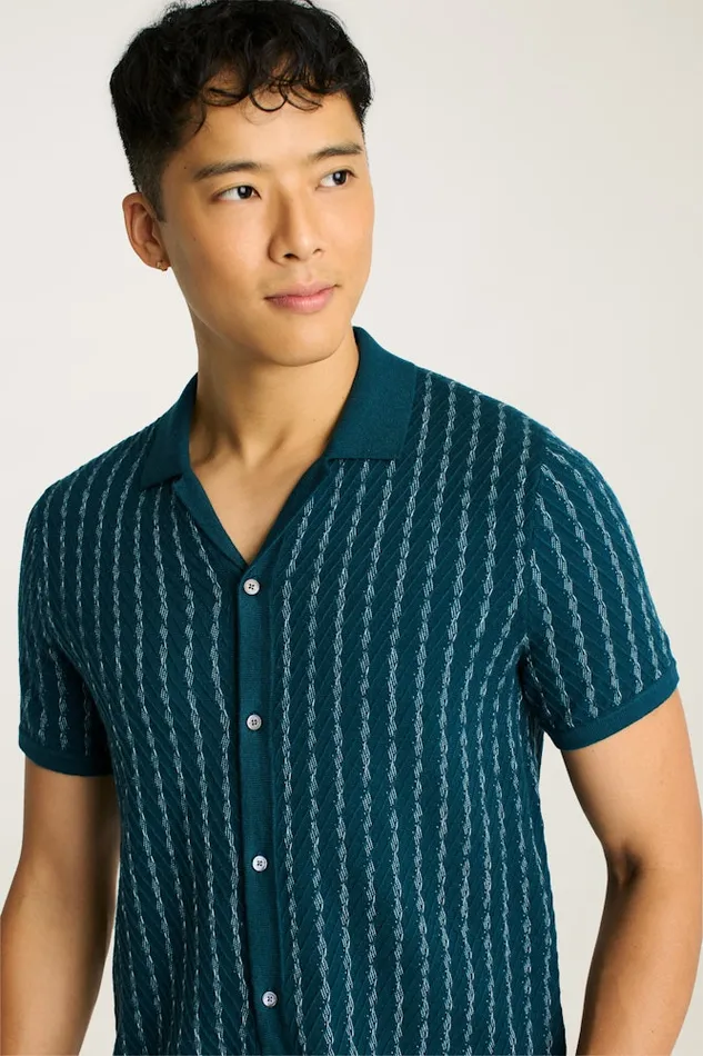 Men Bonobos Sweater Polos Hudson Cabana Sweater Polo Teal Cotton Cashmere Stripe Men Bonobos Sweater Polos Hudson Cabana Sweater Polo Teal Cotton Cashmere Stripe