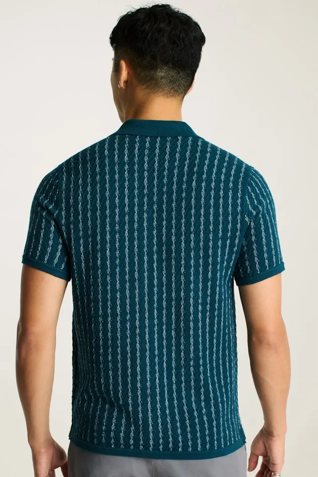 Men Bonobos Sweater Polos Hudson Cabana Sweater Polo Teal Cotton Cashmere Stripe Men Bonobos Sweater Polos Hudson Cabana Sweater Polo Teal Cotton Cashmere Stripe