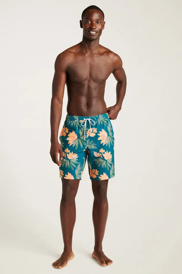 Men Bonobos Swim Trunks Riviera Recycled Swim Trunks Teal Sunset Floral