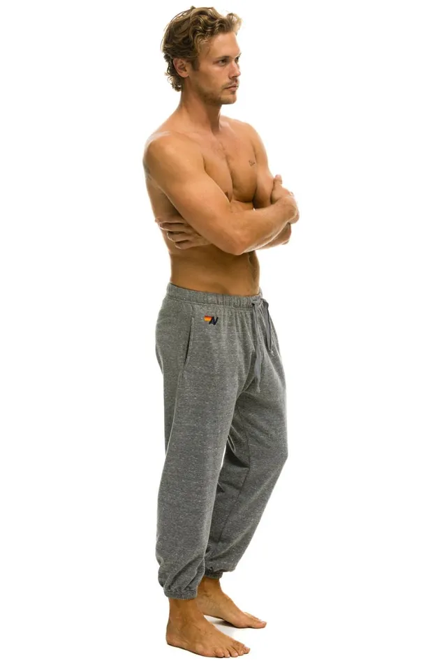 Men Bottoms Aviator Nation 5 STRIPE SWEATPANTS 8211 HEATHER GREY BLUE Men Bottoms Aviator Nation 5 STRIPE SWEATPANTS 8211 HEATHER GREY BLUE