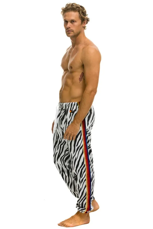 Men Bottoms Aviator Nation CLASSIC SWEATPANTS 8211 ZEBRA