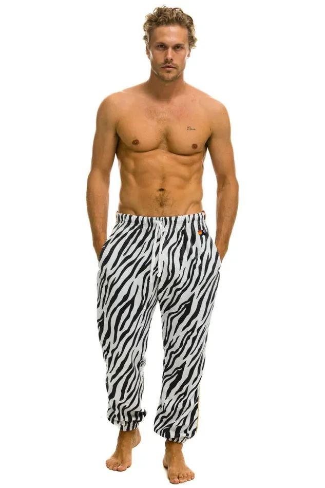 Men Bottoms Aviator Nation CLASSIC SWEATPANTS 8211 ZEBRA Men Bottoms Aviator Nation CLASSIC SWEATPANTS 8211 ZEBRA
