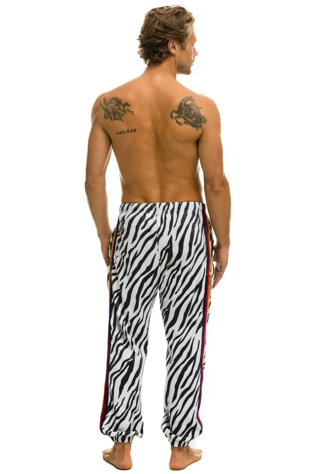 Men Bottoms Aviator Nation CLASSIC SWEATPANTS 8211 ZEBRA Men Bottoms Aviator Nation CLASSIC SWEATPANTS 8211 ZEBRA
