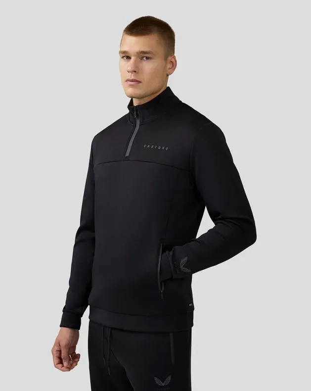 Men Castore 14 Zips Scuba Long Sleeve Quarter Zip Top Black