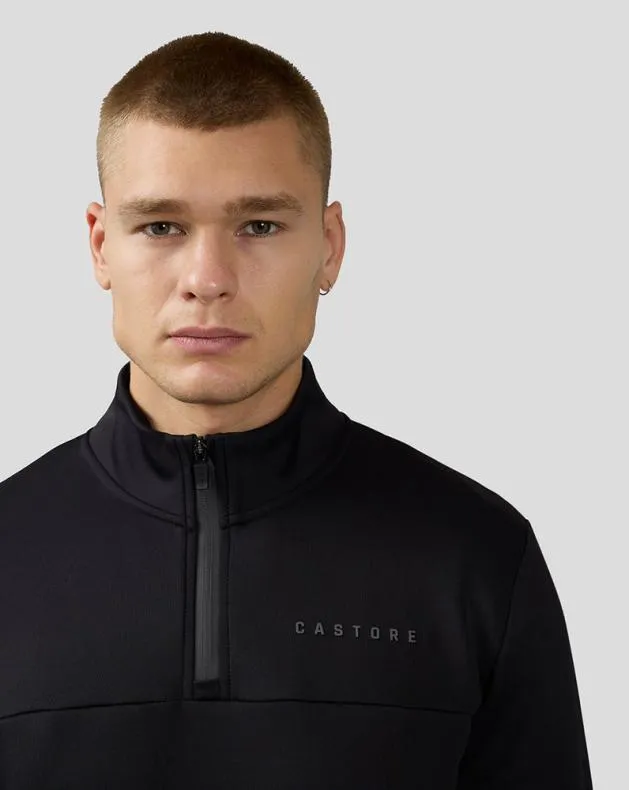 Men Castore 14 Zips Scuba Long Sleeve Quarter Zip Top Black