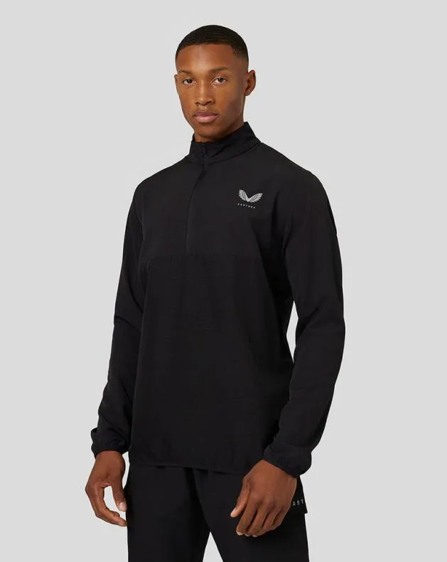 Men Castore Jackets Flow Long Sleeve Woven Jacket 8211 Black