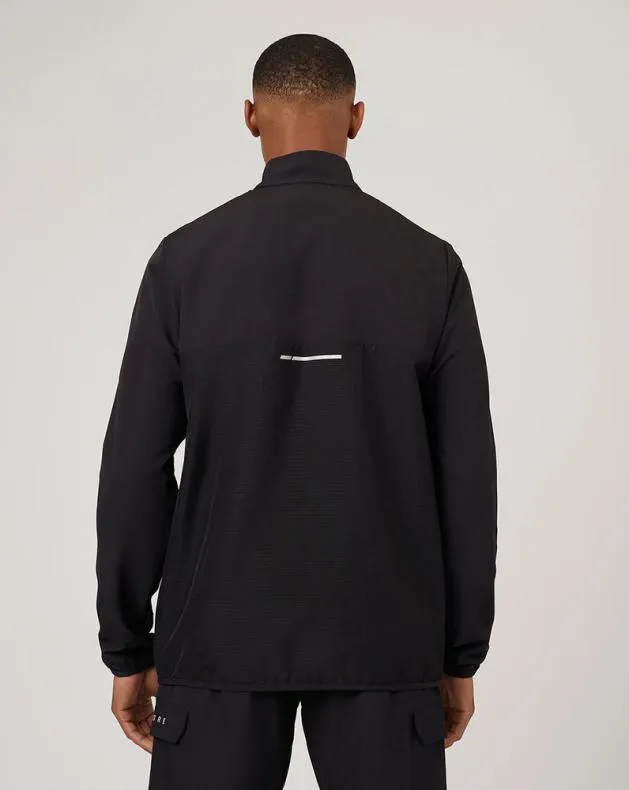Men Castore Jackets Flow Long Sleeve Woven Jacket 8211 Black