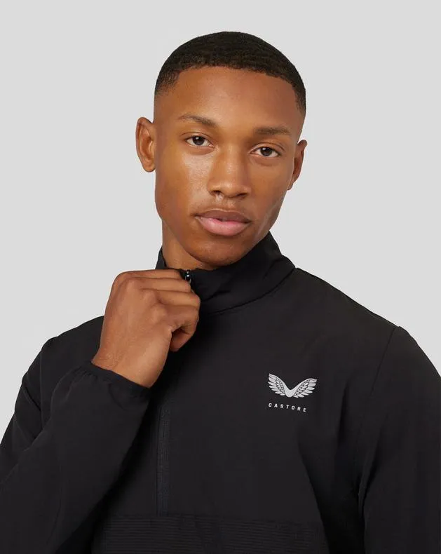 Men Castore Jackets Flow Long Sleeve Woven Jacket 8211 Black