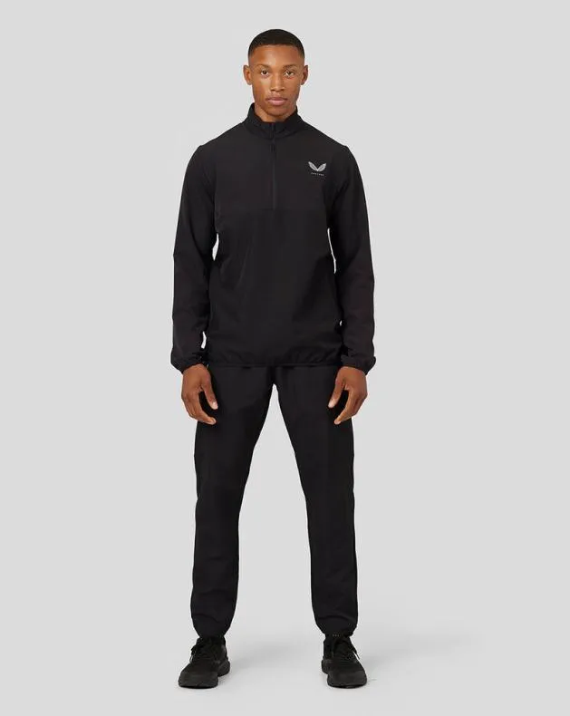 Men Castore Jackets Flow Long Sleeve Woven Jacket 8211 Black