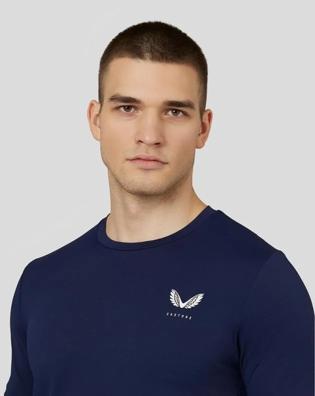 Men Castore Tops Active Short Sleeve Performance TShirt 8211 Navy