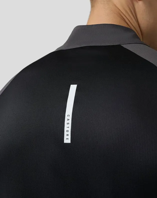 Men Castore Tops Flow Long Sleeve Breathable Quarter Zip Top 8211 Gunmetal Black