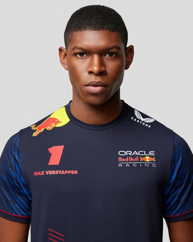 Men Castore Tops ORACLE RED BULL RACING TEE DRIVER MAX VERSTAPPEN 8211 NIGHT SKY
