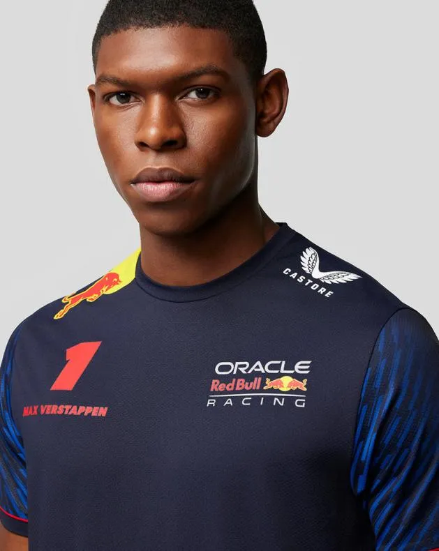 Men Castore Tops ORACLE RED BULL RACING TEE DRIVER MAX VERSTAPPEN 8211 NIGHT SKY