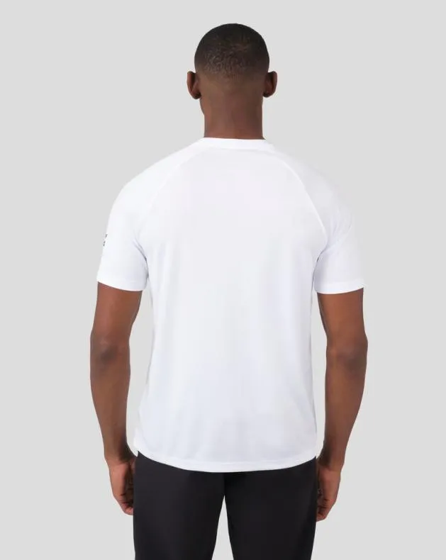 Men Castore Tops White Short Sleeve Raglan TShirt