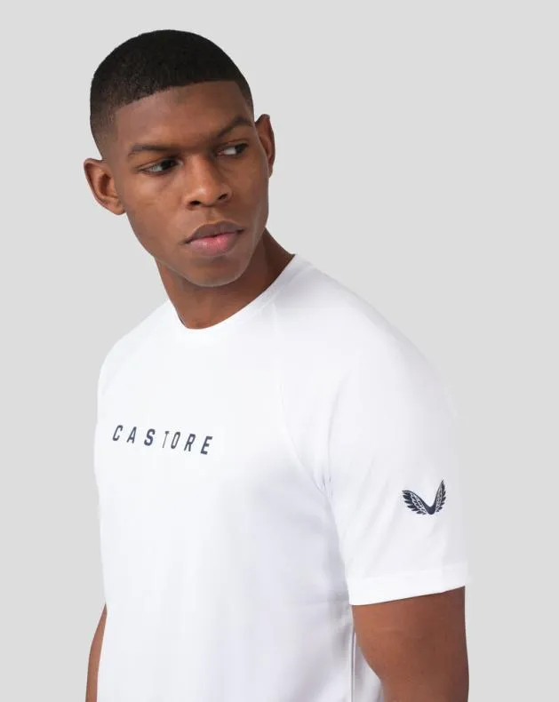 Men Castore Tops White Short Sleeve Raglan TShirt