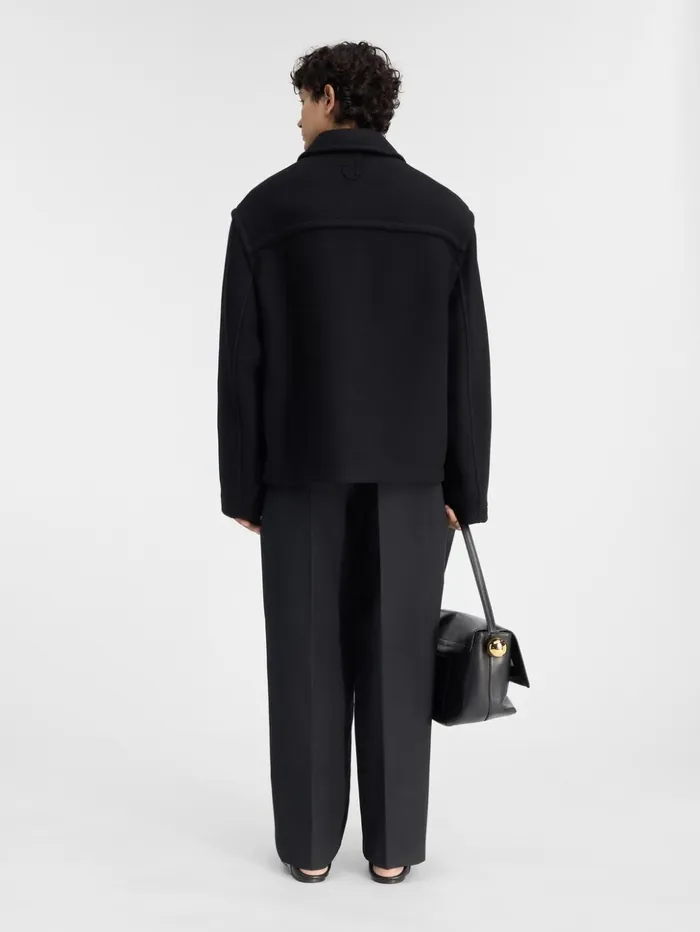 Men Coats and Jackets JACQUEMUS The Cropped Coat Black Men Coats and Jackets JACQUEMUS The Cropped Coat Black