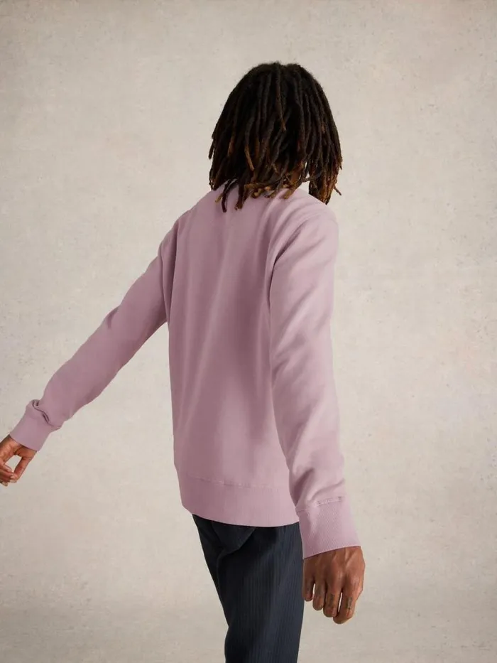 Men Crew Neck Sweat Mid Pink White Stuff Knitwear