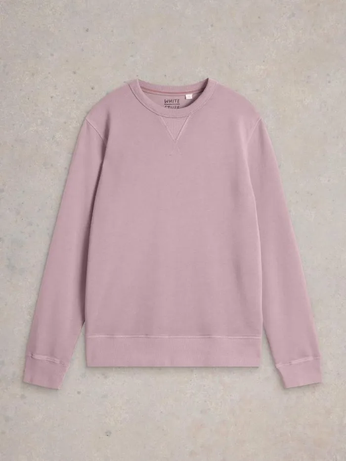 Men Crew Neck Sweat Mid Pink White Stuff Knitwear