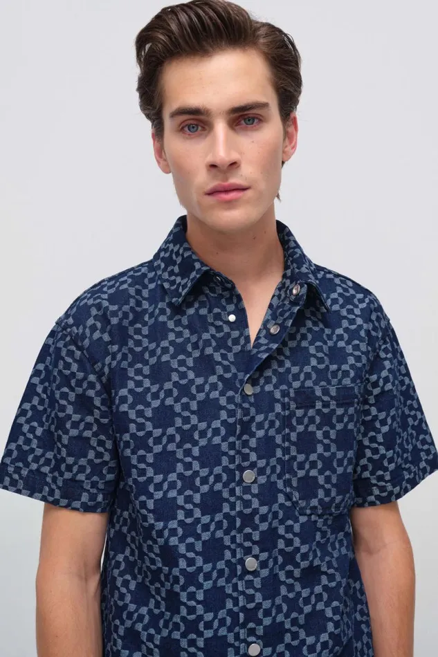 Men Denim Jonathan Simkhai Jonas Shirt Indigo Blue ButtonDown Shirt Men Denim Jonathan Simkhai Jonas Shirt Indigo Blue ButtonDown Shirt