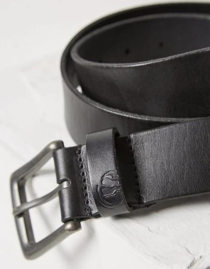 Men FatFace Belts Italian Leather Belt Black