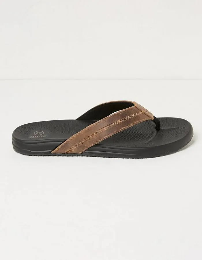 Men FatFace Flip Flops Burke Flip Flop Chocolate Brown