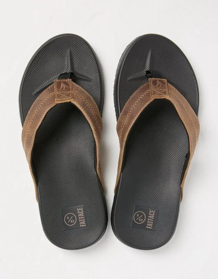 Men FatFace Flip Flops Burke Flip Flop Chocolate Brown