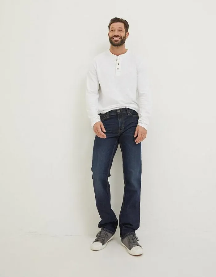 Men FatFace Jeans Straight Dark Vintage Wash Jeans Denim
