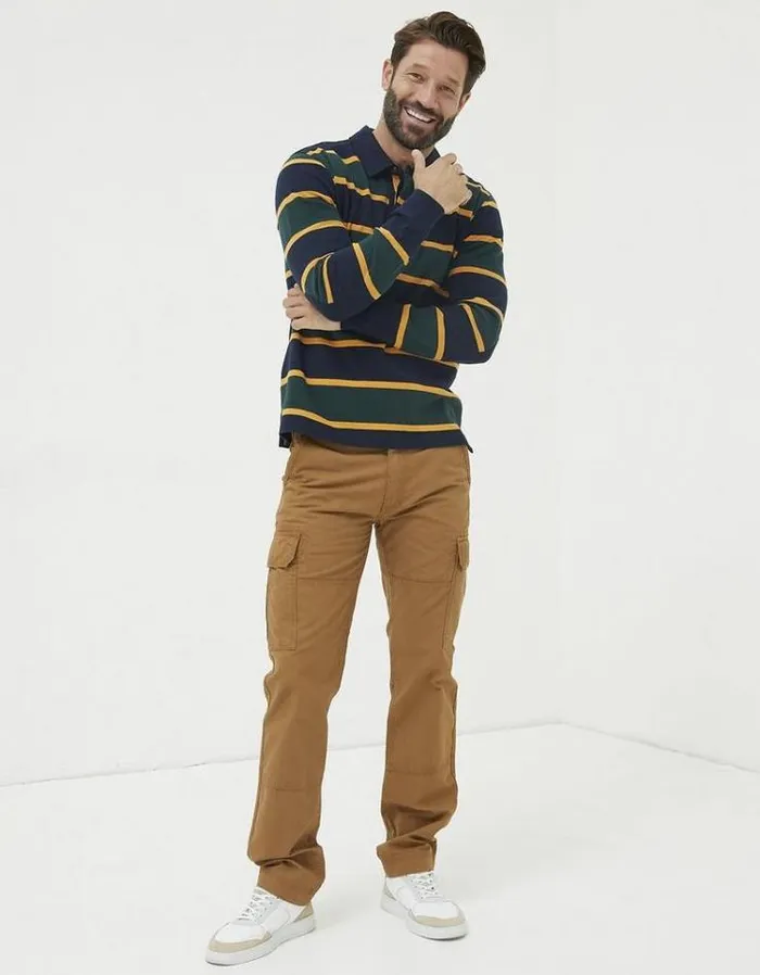 Men FatFace Pants and Chinos Corby Ripstop Cargo Trousers Tan