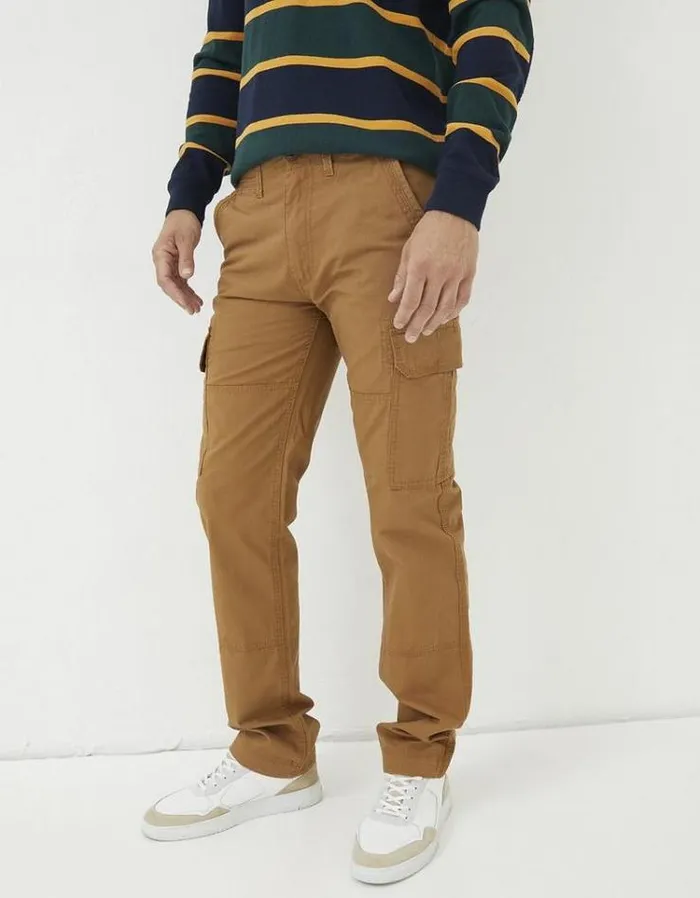 Men FatFace Pants and Chinos Corby Ripstop Cargo Trousers Tan