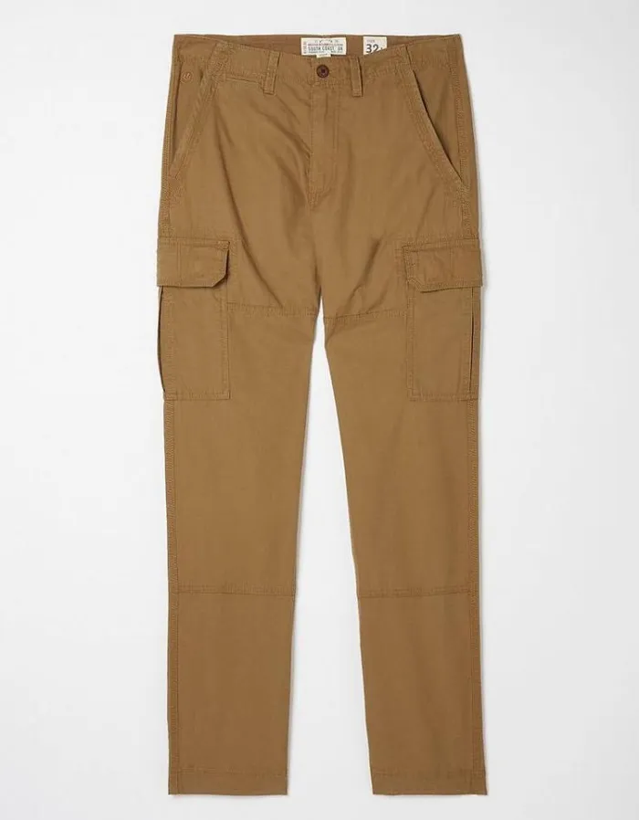 Men FatFace Pants and Chinos Corby Ripstop Cargo Trousers Tan