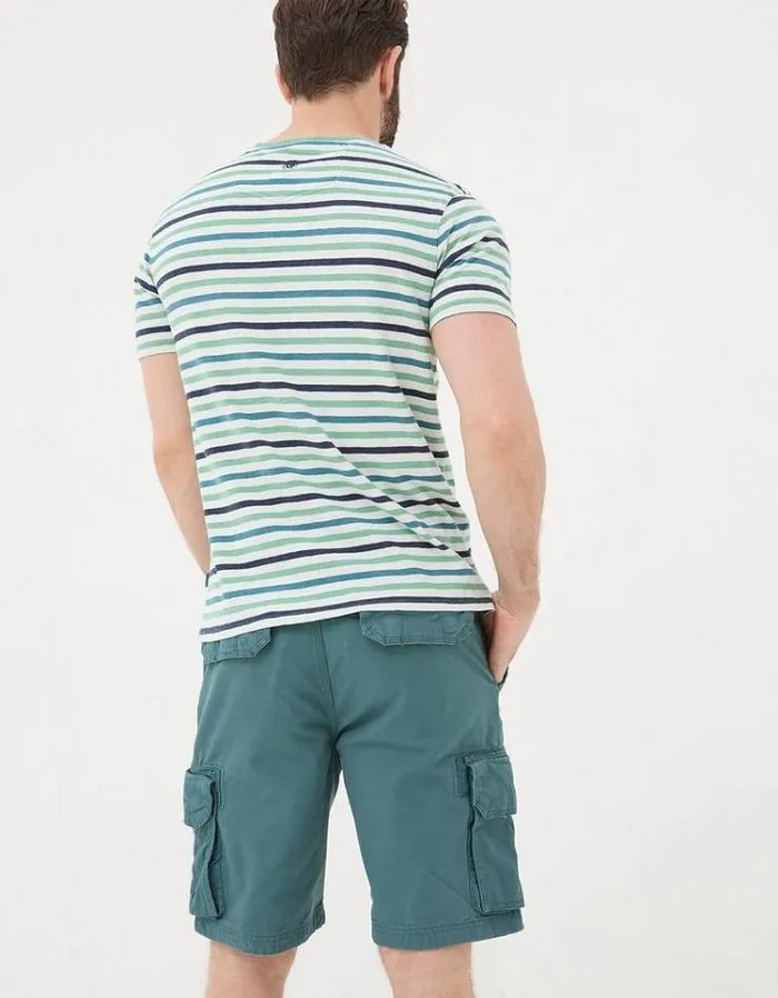 Men FatFace Shorts Breakyard Organic Cotton Cargo Shorts Dark Teal Green