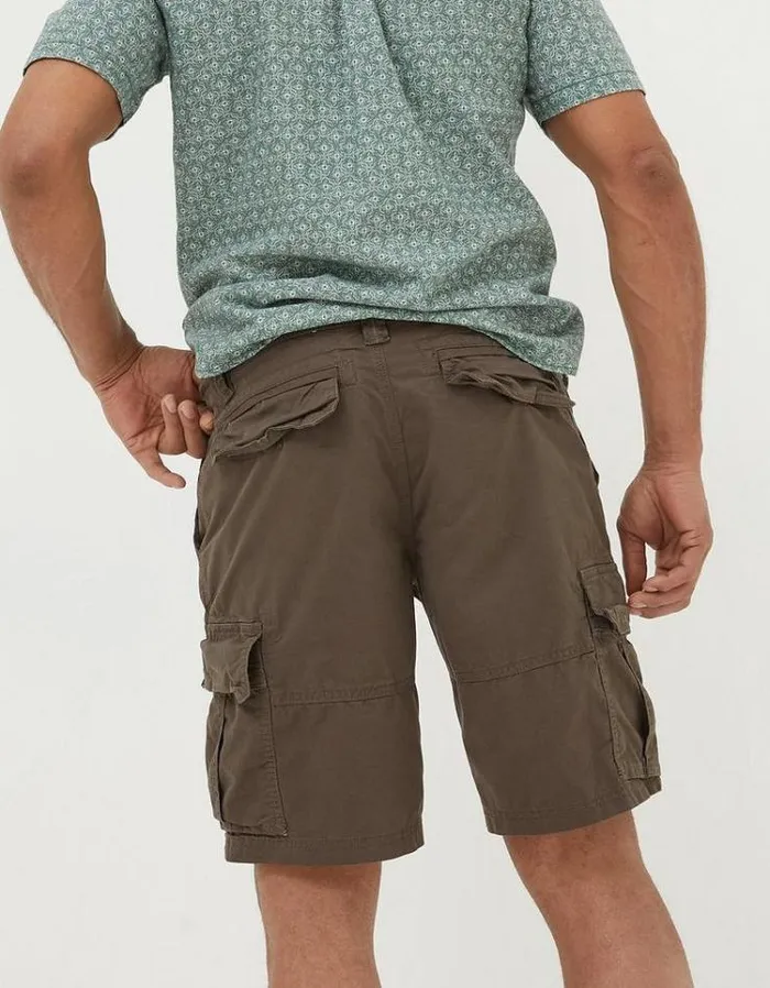Men FatFace Shorts Bude Lightweight Cargo Shorts Chocolate Brown