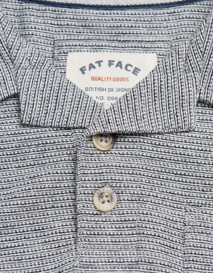 Men FatFace TShirts Textured Polo Grey