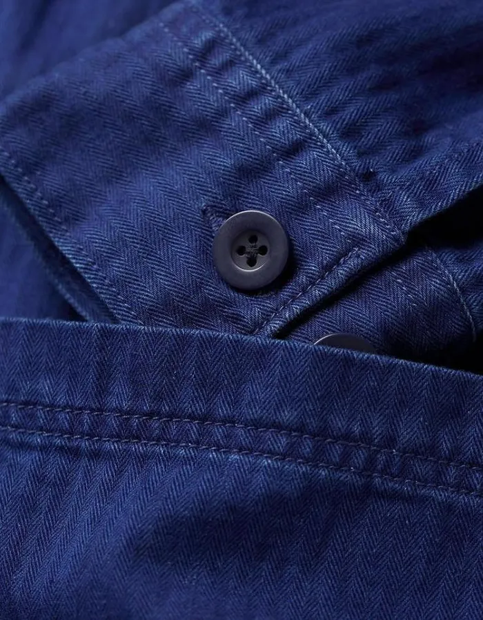 Men FatFace Tall Collection Worker Jacket Indigo Blue
