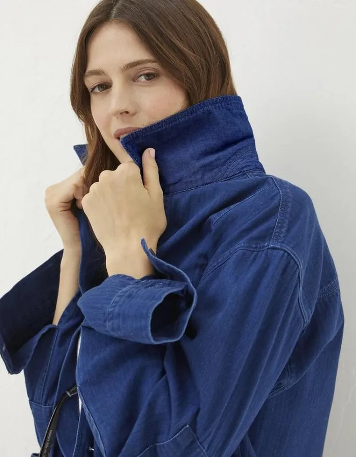 Men FatFace Tall Collection Worker Jacket Indigo Blue