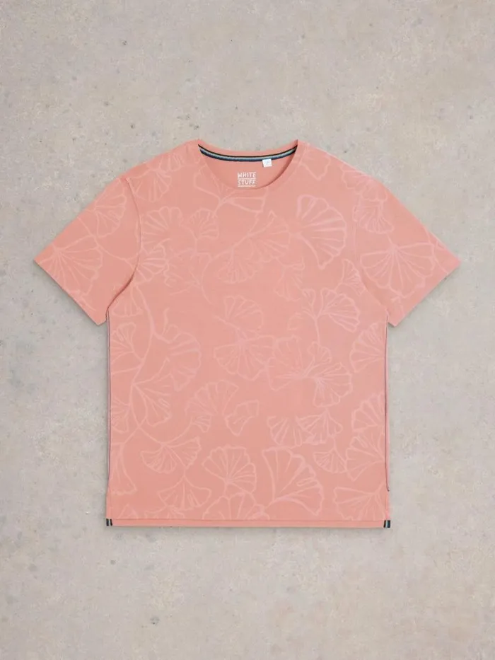 Men Floral Printed Tee Pink Print White Stuff TShirts