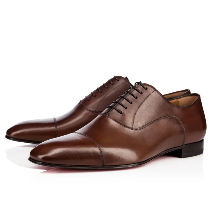 Men Greggo Laceup Shoes 8211 Patinated Calf Leather 8211 Havane Christian Louboutin Buckles and Laceups