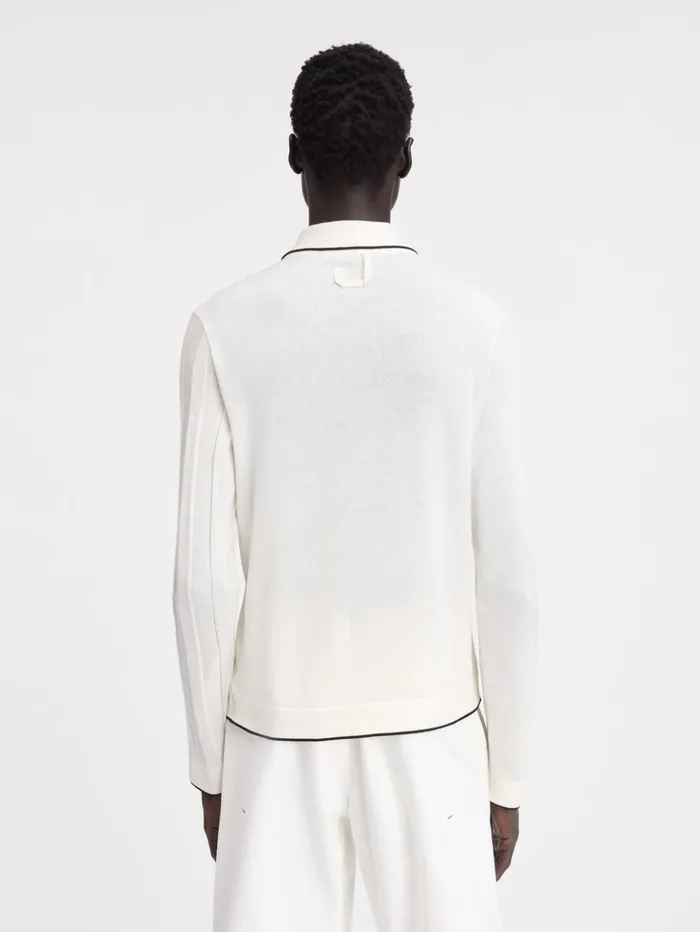 Men Knits JACQUEMUS The Tricot Longsleeve Polo Shirt Offwhite