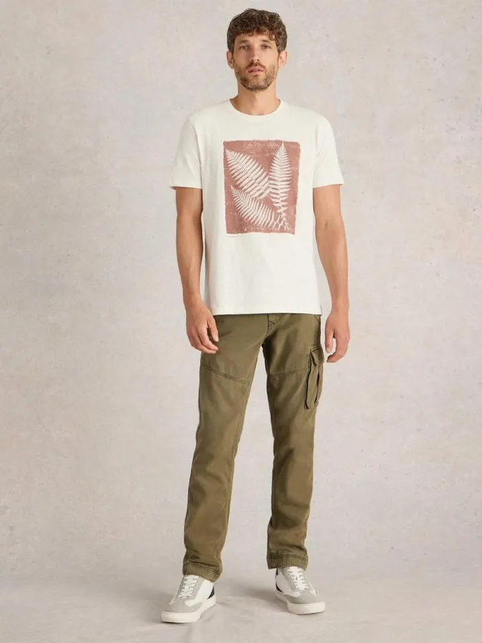 Men Leaf Graphic Tee Natural Print White Stuff TShirts