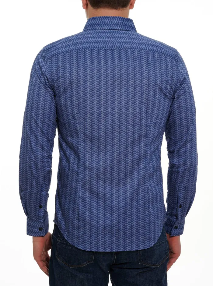 Men Long Sleeve Button Down Shirts Robert Graham DOMENIC LONG SLEEVE BUTTON DOWN SHIRT Navy