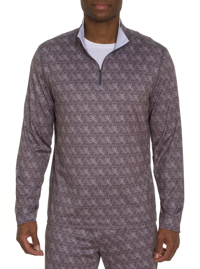 Men Long Sleeve Button Down Shirts Robert Graham IRON SKULL LONG SLEEVE KNIT SHIRT Grey Men Long Sleeve Button Down Shirts Robert Graham IRON SKULL LONG SLEEVE KNIT SHIRT Grey