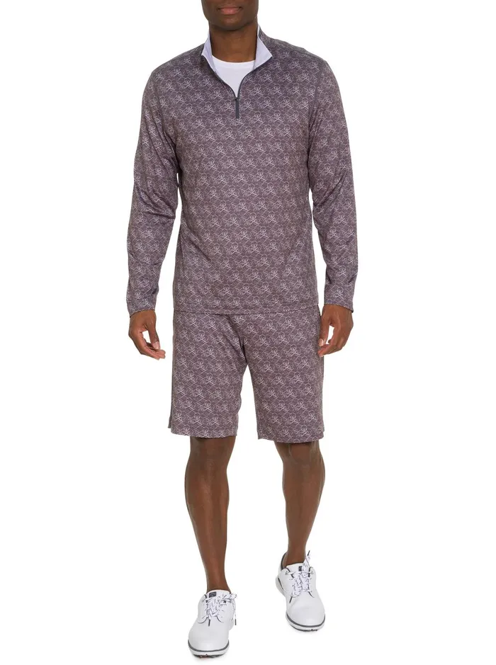 Men Long Sleeve Button Down Shirts Robert Graham IRON SKULL LONG SLEEVE KNIT SHIRT Grey