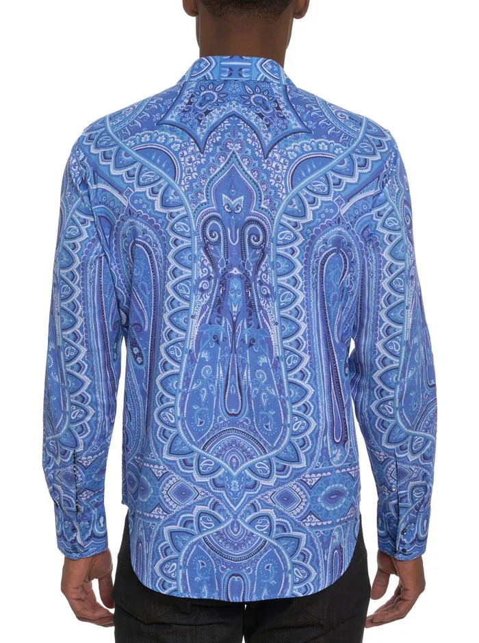 Men Long Sleeve Button Down Shirts Robert Graham LIMITED EDITION SINGING THE BLUES LONG SLEEVE BUTTON DOWN SHIRT Blue