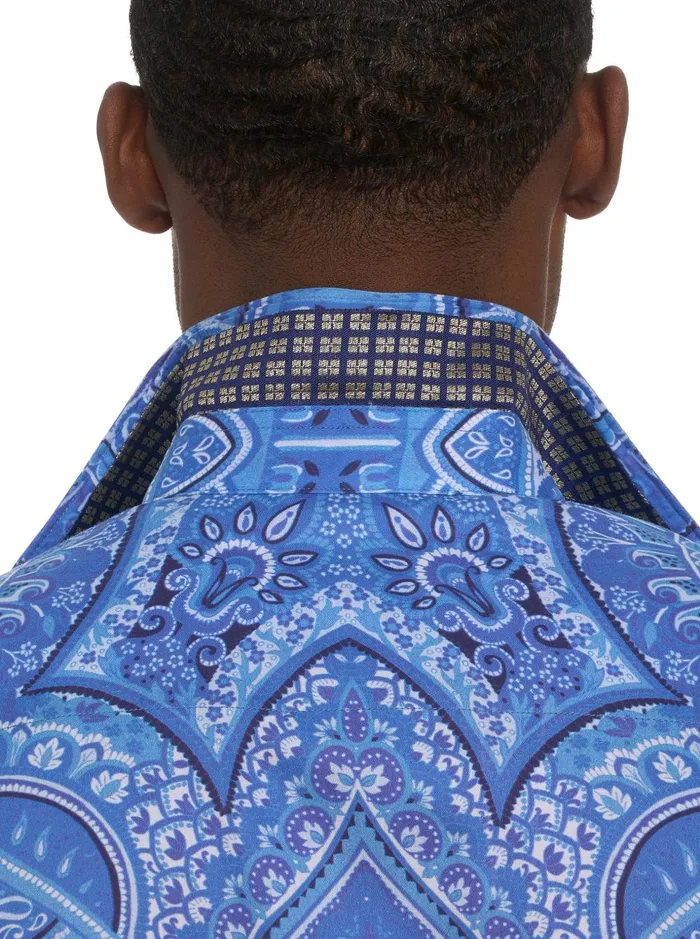 Men Long Sleeve Button Down Shirts Robert Graham LIMITED EDITION SINGING THE BLUES LONG SLEEVE BUTTON DOWN SHIRT Blue
