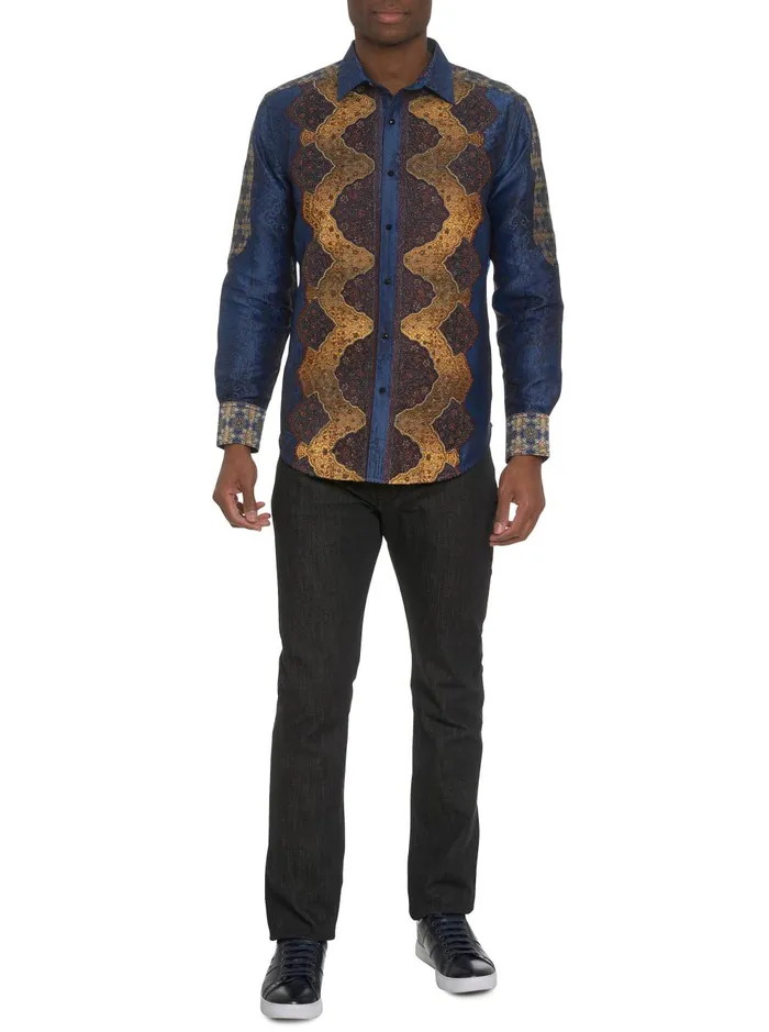 Men Long Sleeve Button Down Shirts Robert Graham LIMITED EDITION THE RENAISSANCE LONG SLEEVE BUTTON DOWN SHIRT Multi